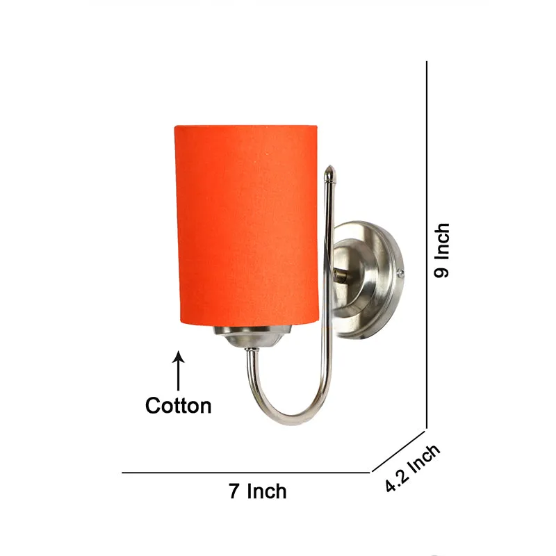 Altura Cylindrical Fabric & Metal Wall Lamp - Orange media 5