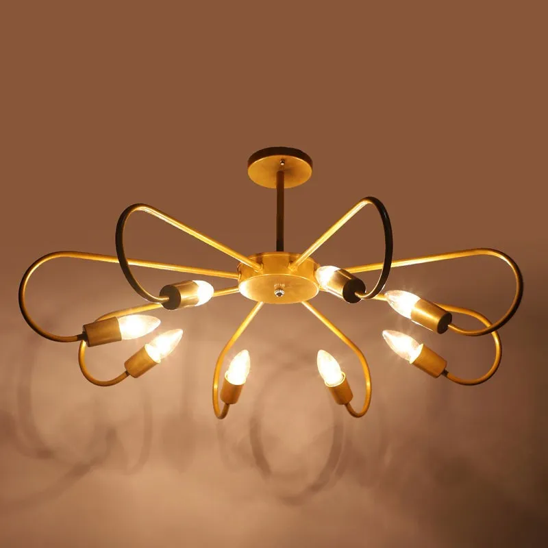 Mistara Statement Iron Chandelier - Gold & White media 6