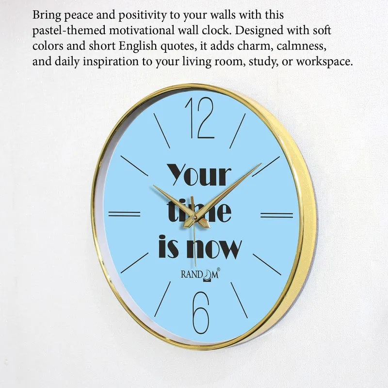 Your Time Is Now Round Analog Wall Clock - Blue media 6