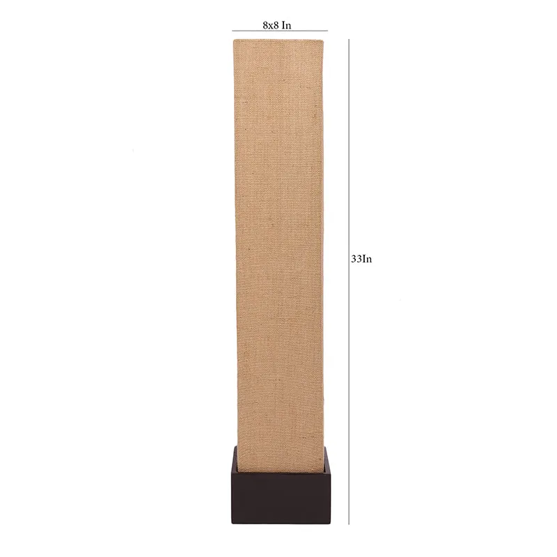 Axiya Wooden Tower Floor Lamp With Jute Shade - Beige media 5
