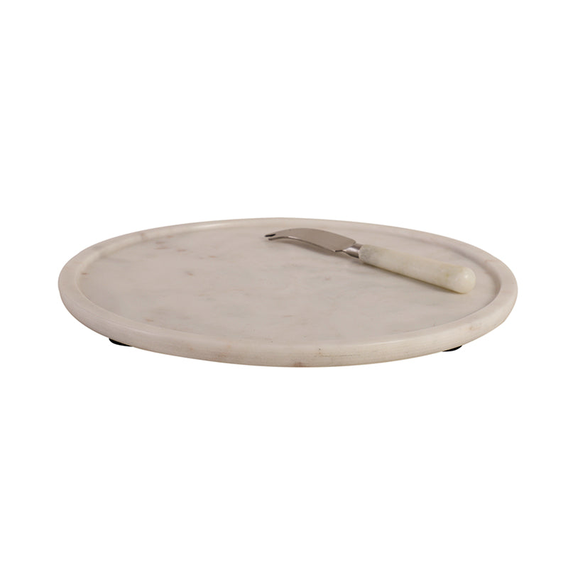 Argent Marble Platter With Knife - Two Piece Set media 5