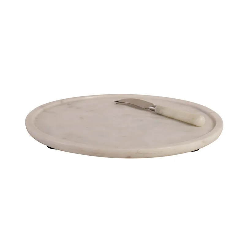 Argent Marble Platter With Knife - Two Piece Set media 5