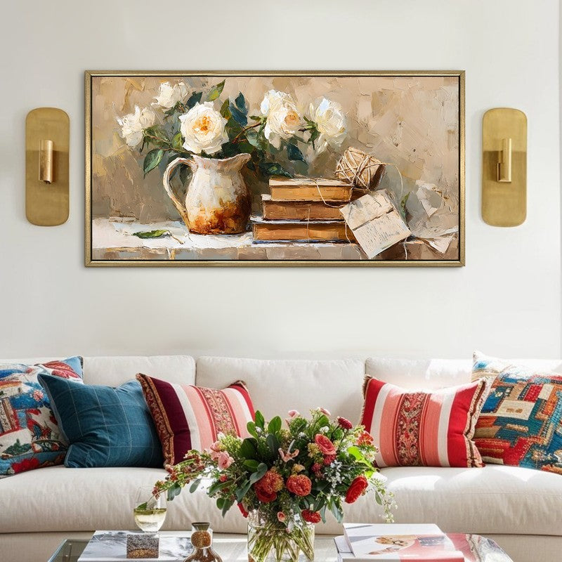 Cottage Petals Canvas Wall Painting With Frame