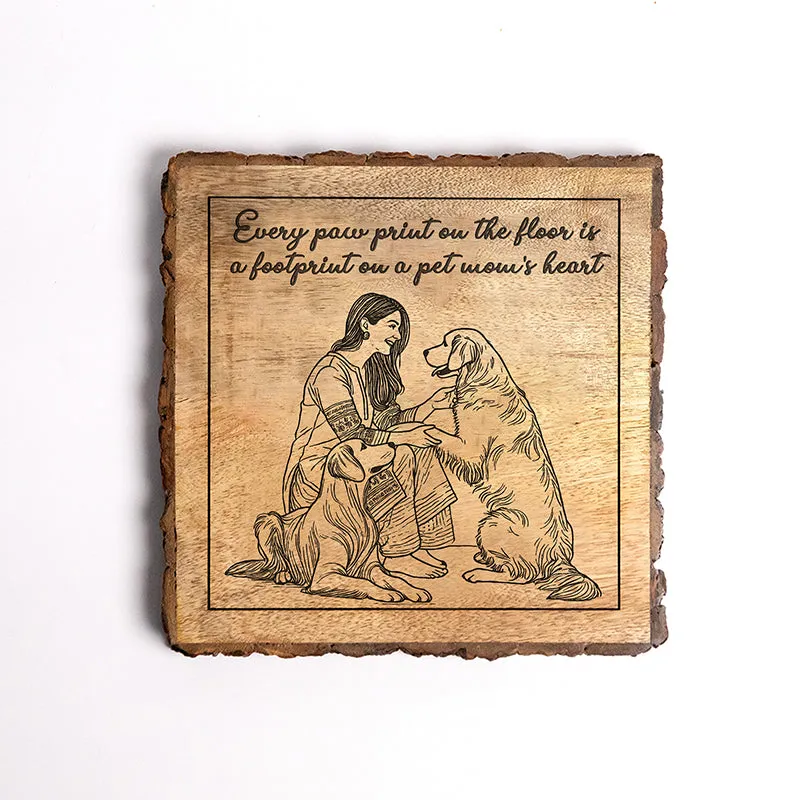 A Pet Mom's Heart Wooden Showpiece - Square media 5