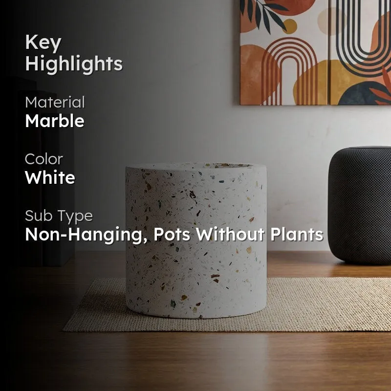 Terrazzo Cylindrical Hand Crafted Marble Planter - Big media 2