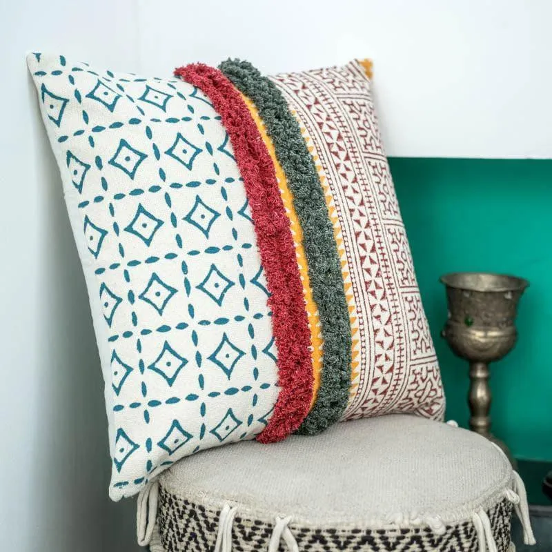 Multicolor Fringed Cushion Cover media 3