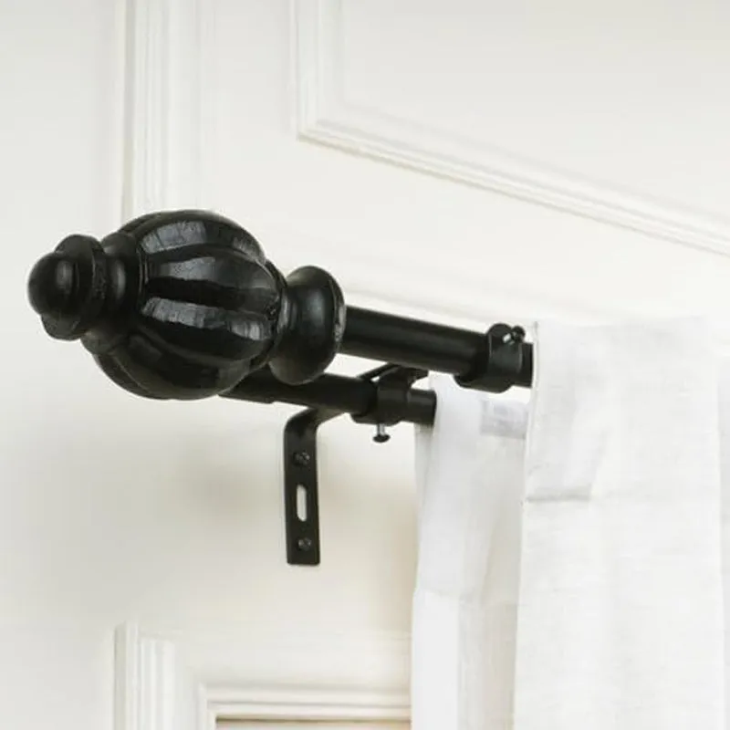 Minaret Duo Extendable 1" Double Curtain Rods With Oval Finial & Brackets media 4