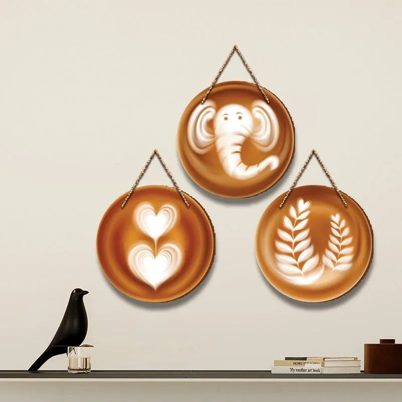 Coffee Doodles Wood MDF Wall Hanging - Set Of Three media 5
