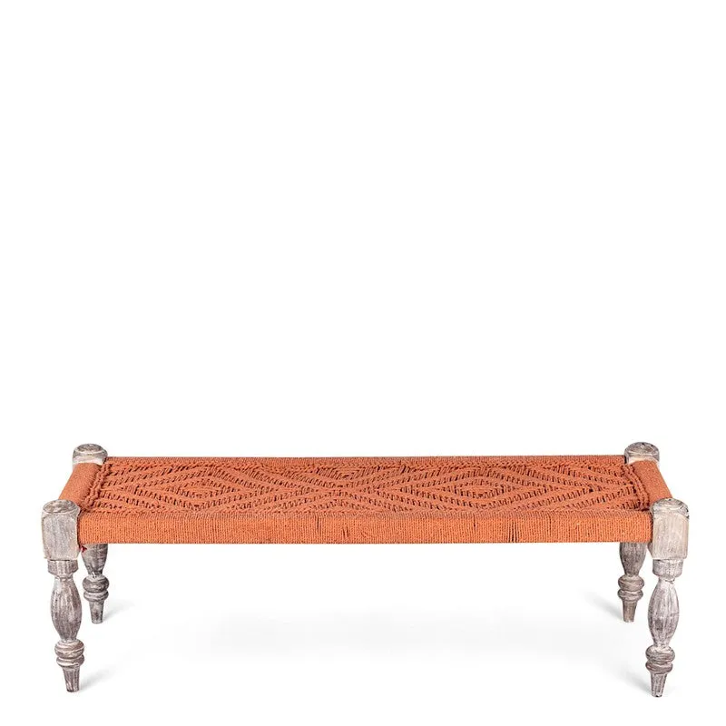 Crixo Sheesham Wooden Bench - Orange media 3