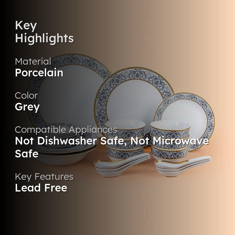 Victorian Grey Dinner Set - 33 Piece Set image 2