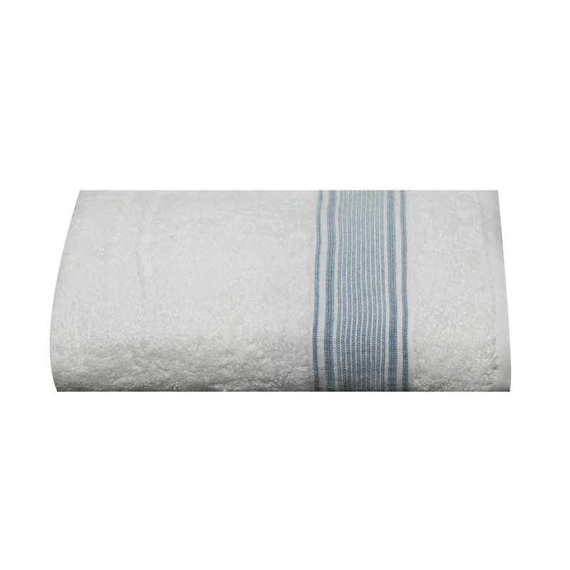 Micro Cotton LuxeDry Comfort Bath Towel - White & Blue media 5