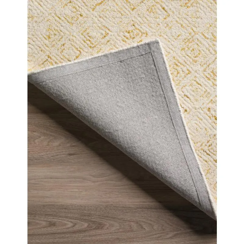 Timeless Textures Hand Tufted Wool Rug - Mustard & White media 4