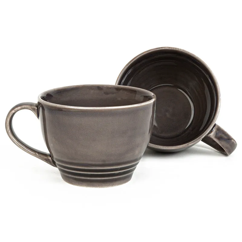 Gradient Brew Ceramic Coffee Mug (Smoke Grey/500 mL Each) - Set Of Two media 6
