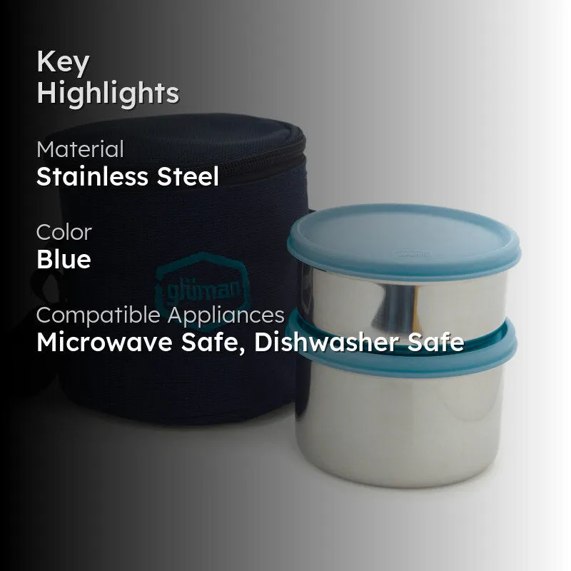 Darian Blue Lunch Box (500 ml/350 ml) - Three Piece Set media 2