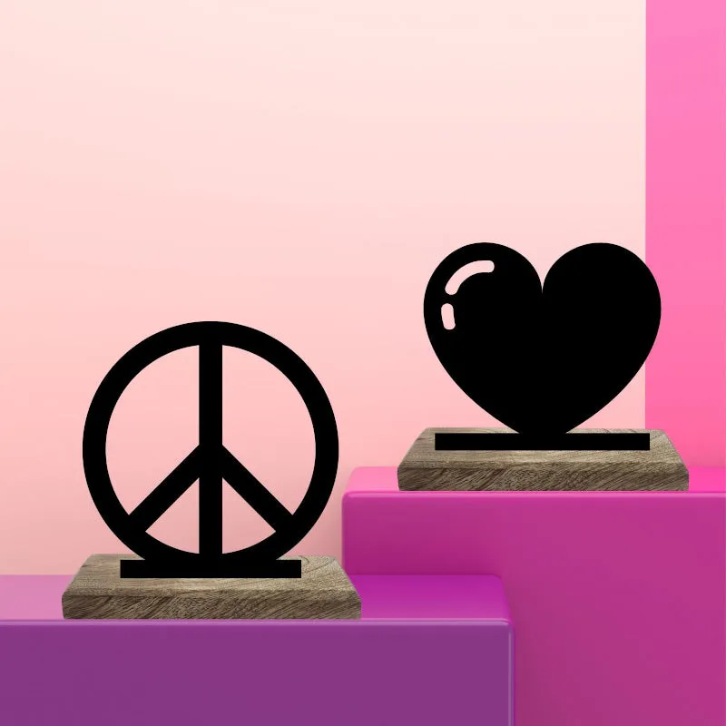 Heart and Peace Showpiece - Set Of Two media 1