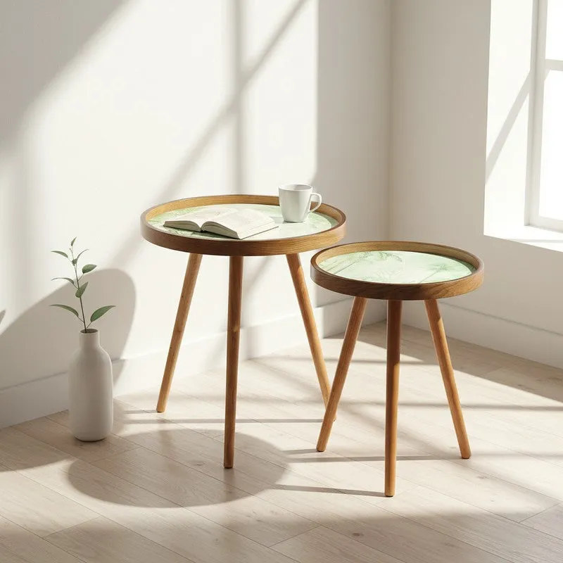 Scandi Wood Side & Bedside Tables - Set Of Two media 1