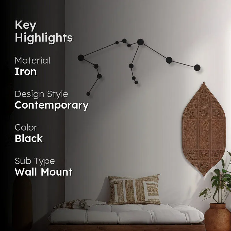 Aquarius Constellation Black Iron Wall Accent media 2