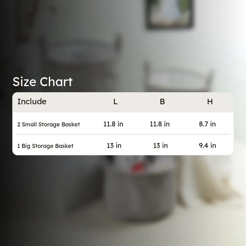 LineNest Fabric Storage Basket (Grey) - Set of Three media 7