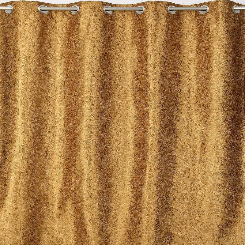 SoftFall Printed Curtains (Brown) - Set Of Two media 4