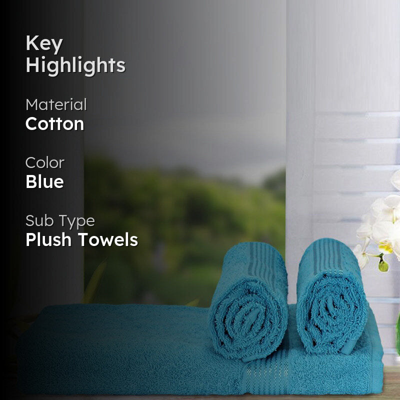 Eva Quick Dry Towel Combo (Blue) - Three Piece Set media 2