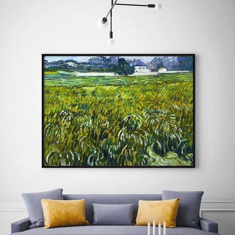 House at Auvers Canvas Wall Painting - Black Frame media 1