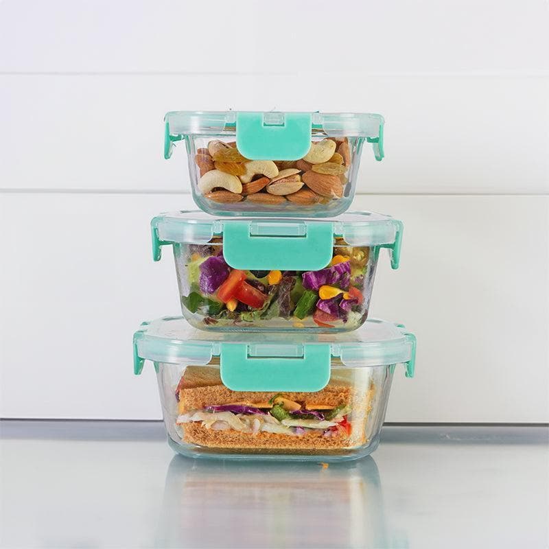 Crusade Square Glass Container (310, 520 & 800 ML) - Set Of Three media 3