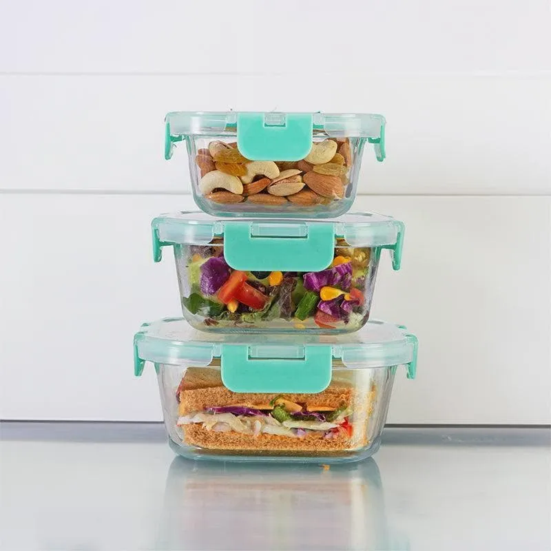 Crusade Square Glass Container (310, 520 & 800 ML) - Set Of Three media 3
