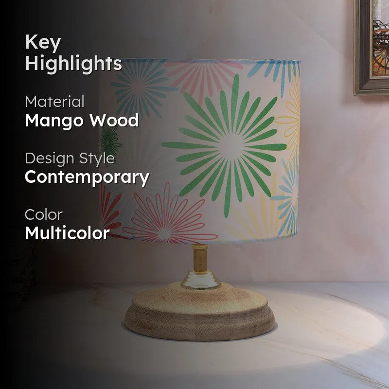 Hikari Pebble Printed Mango Wood Table Lamp - Multicolor media 2