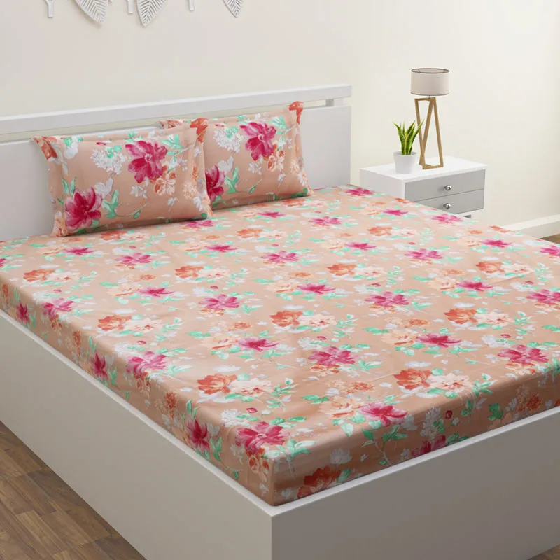 Riri Floral Printed Cotton Bedsheet - 220 TC media 1