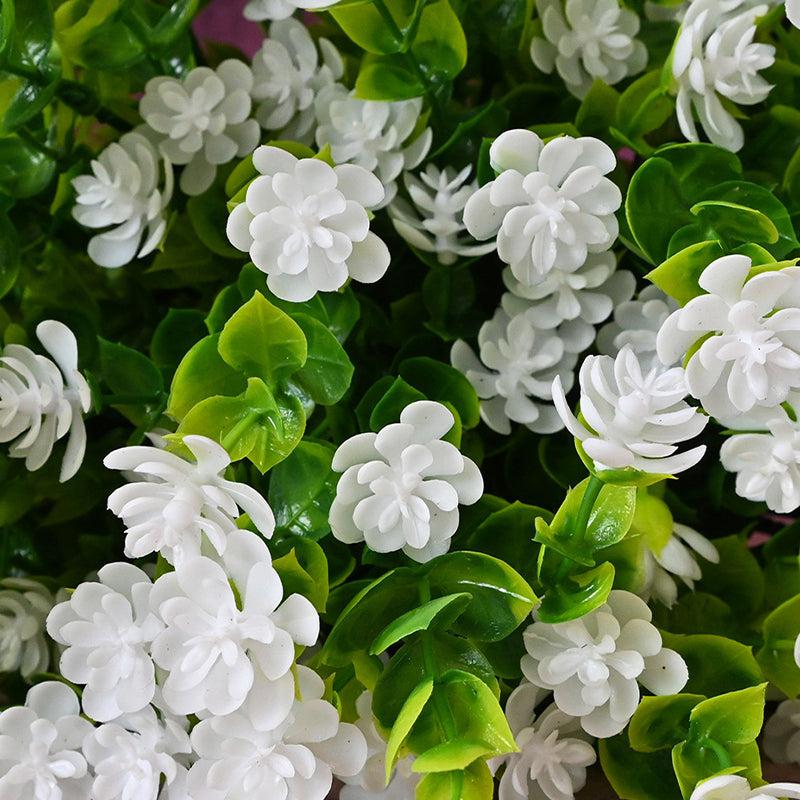 Faux Kalanchoe Flower Stick (White) - Set of Five media 3