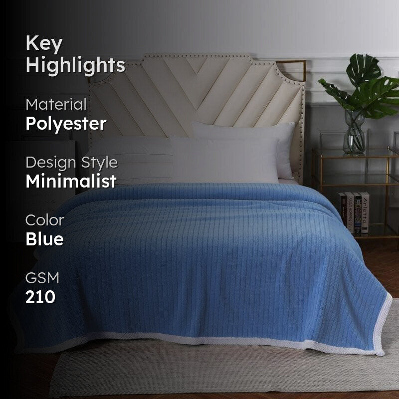 Idyllic Snigu Blue Polyester Blanket - 210 GSM media 2