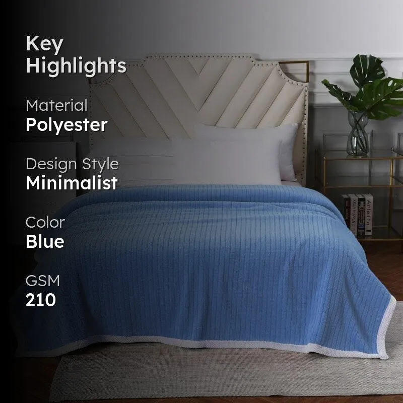 Idyllic Snigu Blue Polyester Blanket - 210 GSM media 2