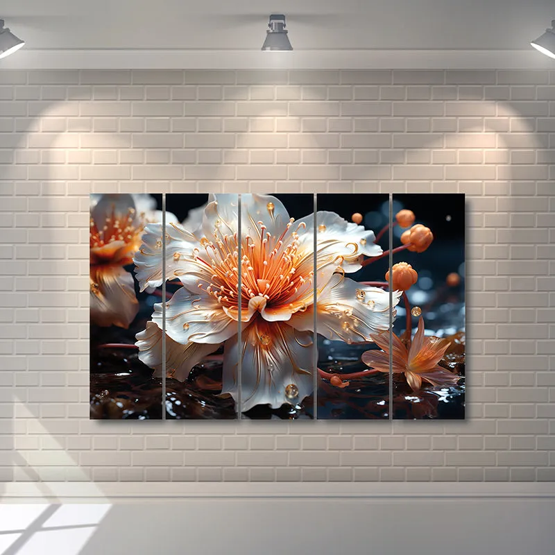 Liquid Flora II Canvas Wall Art - Set Of Five media 3