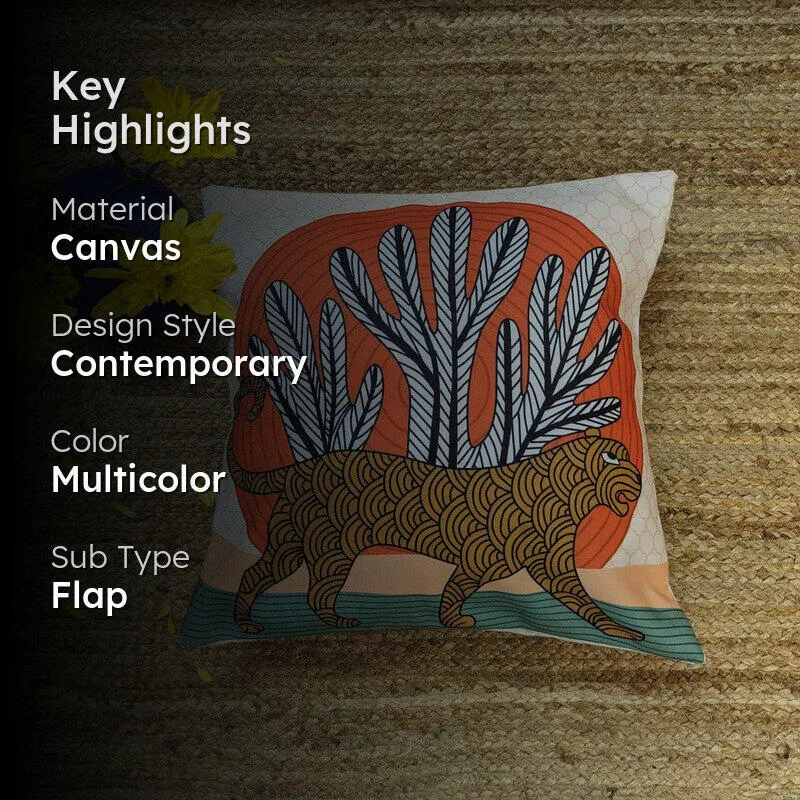 Rustic Wildlife Print Cushion Cover media 2