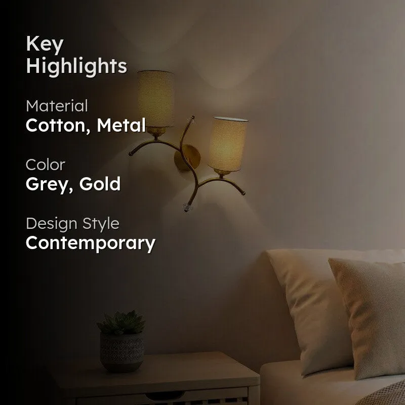 LumiBranch Dual Cotton Wall Lamp - Grey media 2