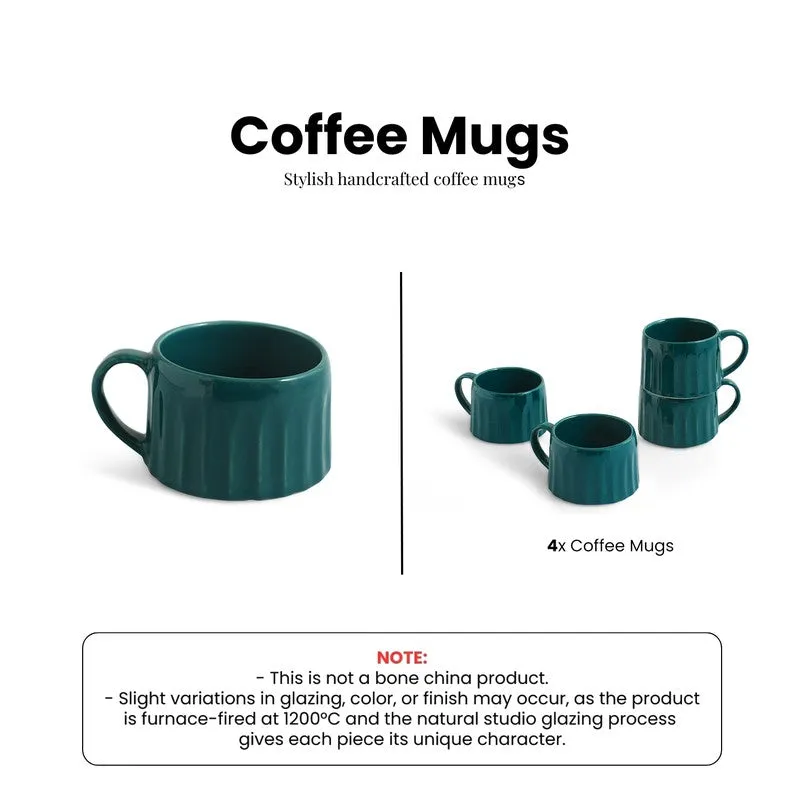 Aqua Ceramic Coffee Mug (250 mL Each) - Set Of Four media 6