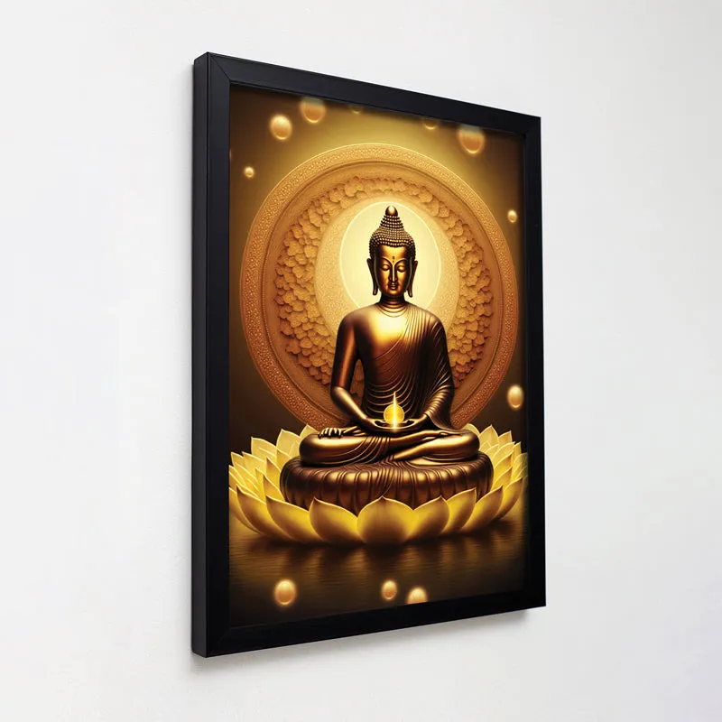 Golden Serene Buddha Wall Art media 6