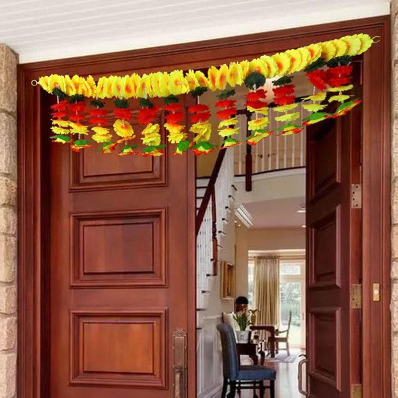 Faux Floral Toran - Yellow media 4