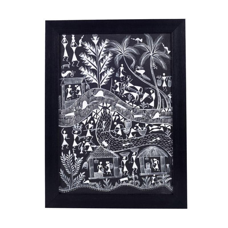 Mila Warli Canvas Wall Art - Set Of Two media 4