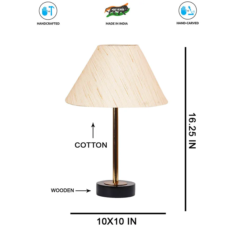 Cotin II Rodin Wooden Table Lamp - OffWhite,Gold,Black media 7