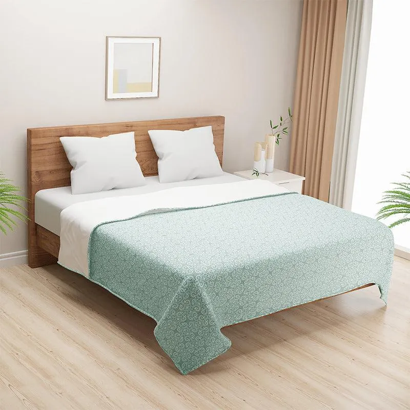 Swayam Sienna Floral Cotton Dohar (Green) - 110 GSM media 1