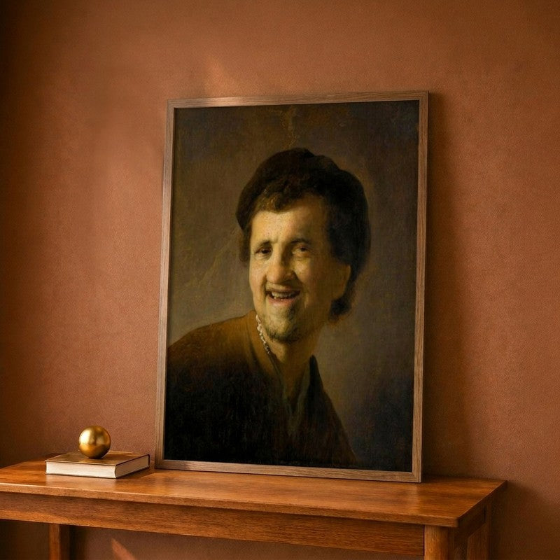 Bust Of A Laughing Young Man Canvas Wall Painting - 9 x 12 Inches