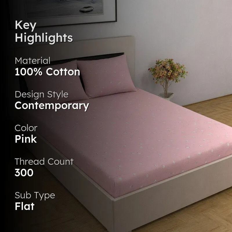 Calm Petals Cotton Bedsheet - 300 TC media 2