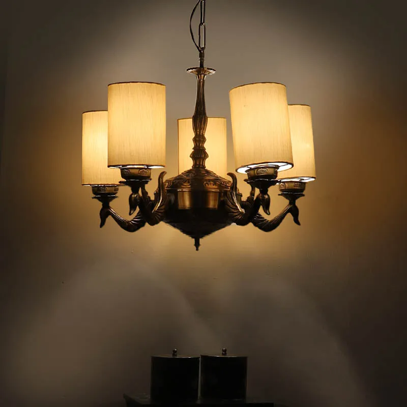 Lustro Cylindrical Golden Antique Ceiling Lamp media 1