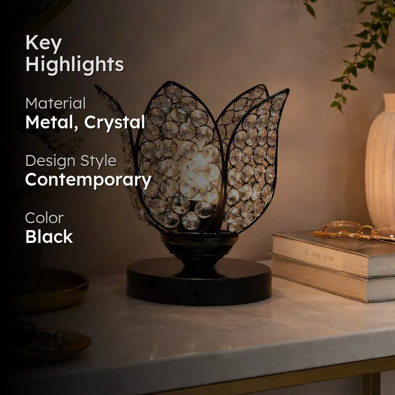 Floral Culture Metal Table Lamp - Black media 2