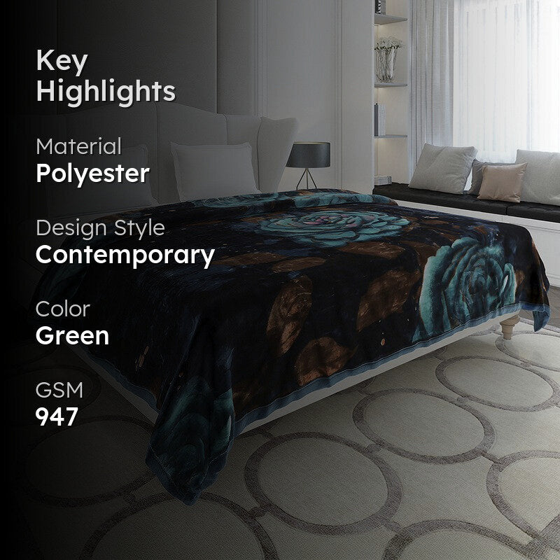 Monte Carlo Midnight Oasis Blanket (Teal) - 947 GSM media 2
