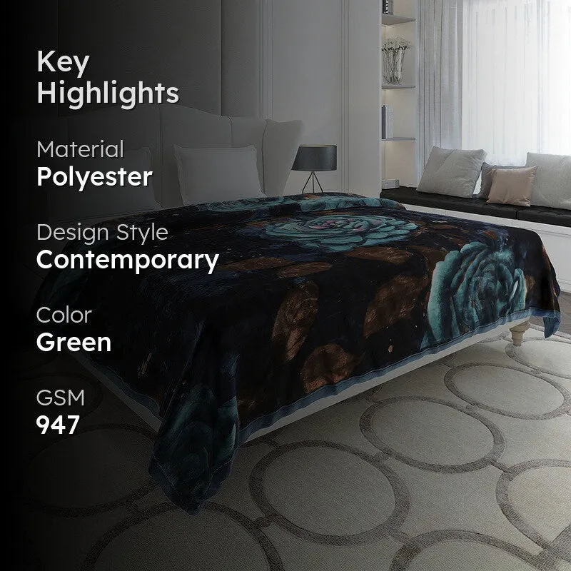 Monte Carlo Midnight Oasis Blanket (Teal) - 947 GSM media 2