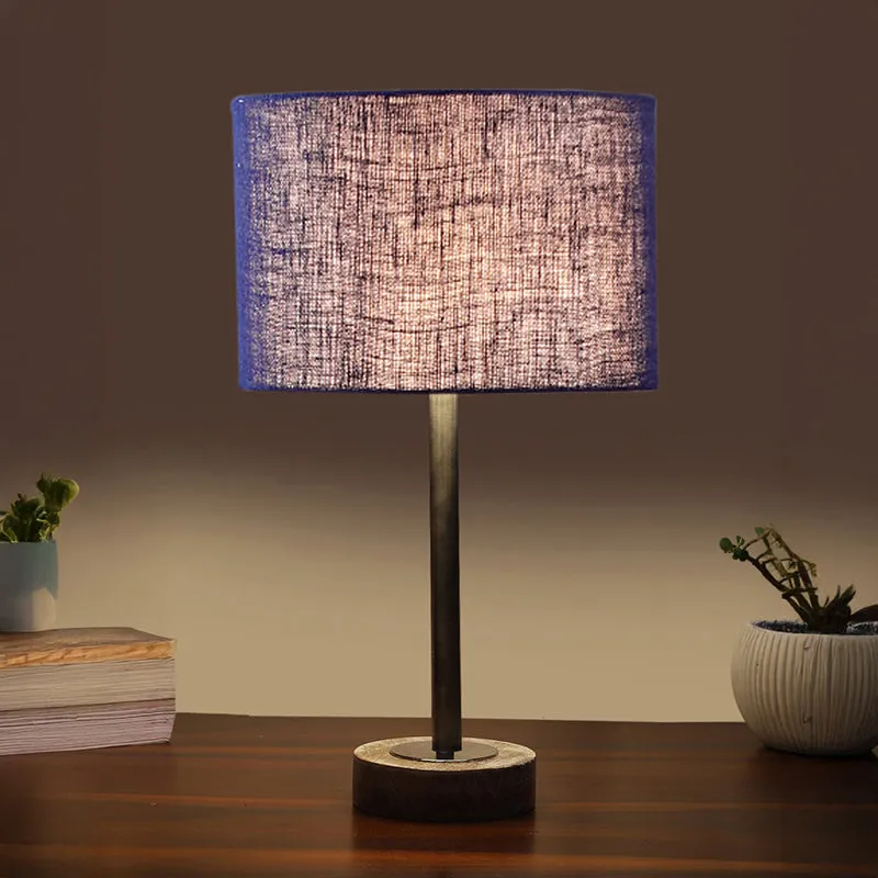 Sienna I Rodin Wooden Table Lamp - Blue,Silver,White media 1