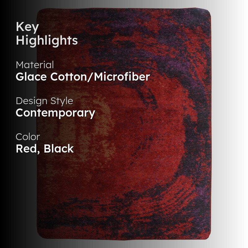 Alera Abstract Micro Fiber Area Rug - Red media 2