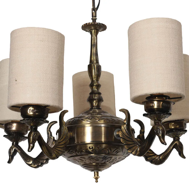 Yaguna Cylindrical Golden Antique Ceiling Lamp media 3